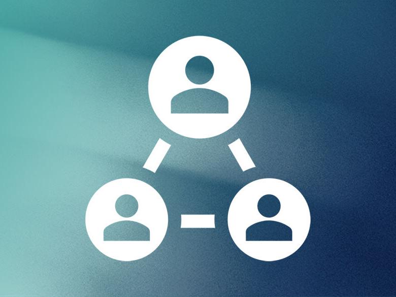 A graphic representing a group of people working together
